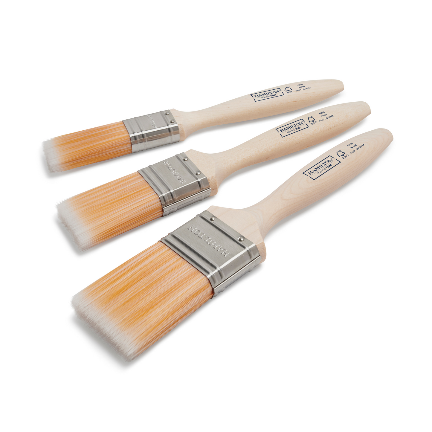 Hamilton For The Trade - Fine Tip Flat Brushes 3 Pack (1", 1.5", 2")