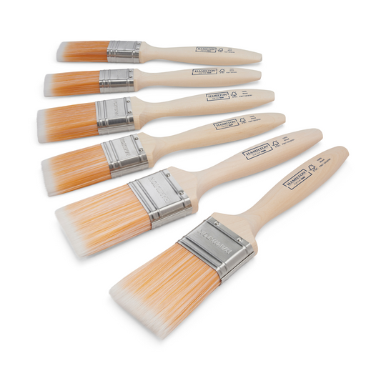 HAMILTON FOR THE TRADE - FINE TIP FLAT BRUSHES 6 PACK