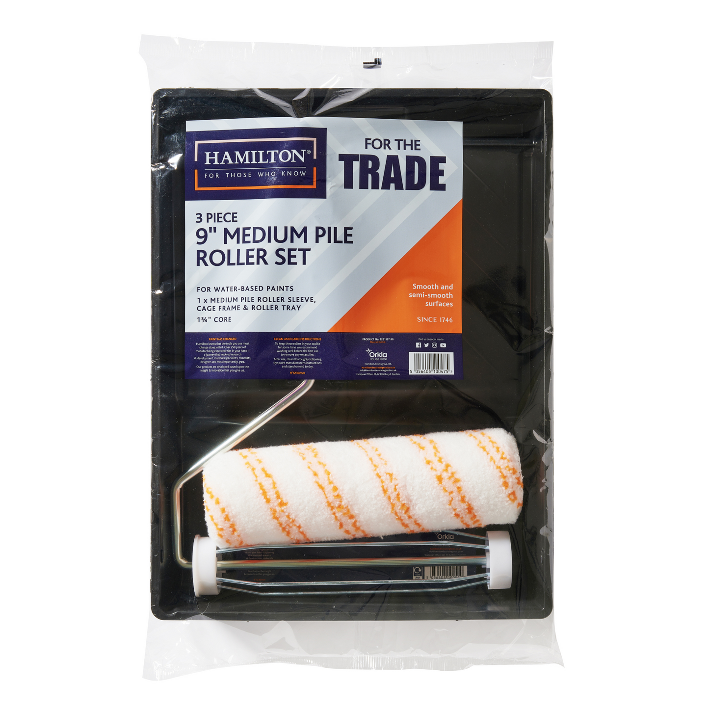 HAMILTON FOR THE TRADE MEDIUM PILE ROLLER KIT 9" - 3 PIECE