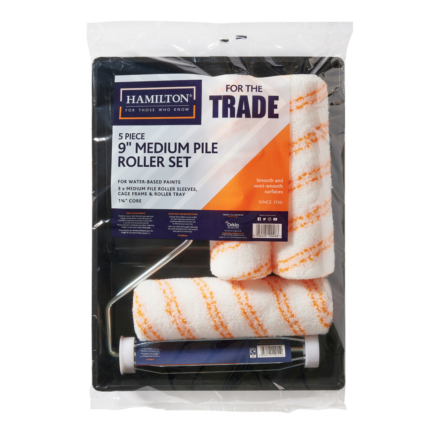 HAMILTON FOR THE TRADE MEDIUM PILE ROLLER KIT 9" - 5 PIECE