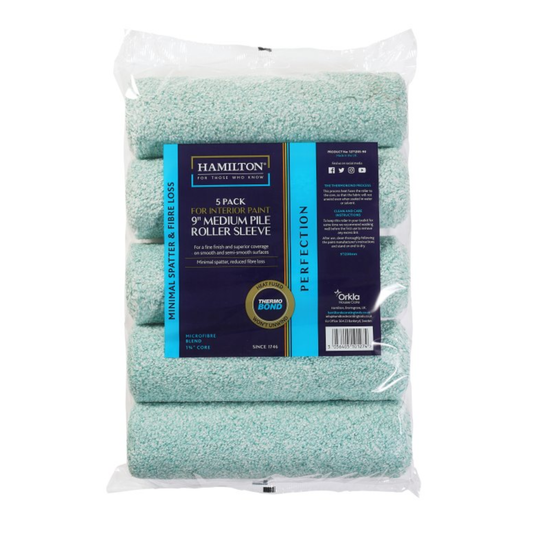 Hamilton Perfection Medium Pile Roller Sleeve 9" - 5 Pack