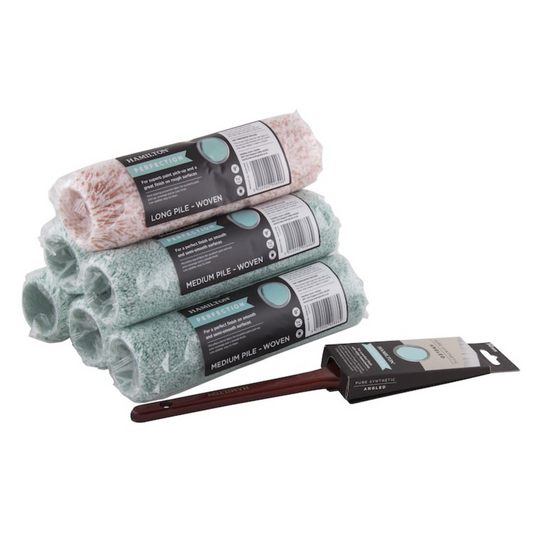 HAMILTON PERFECTION ROLLER SET 9' 6 PACK + FREE 2' ANGLED BRUSH