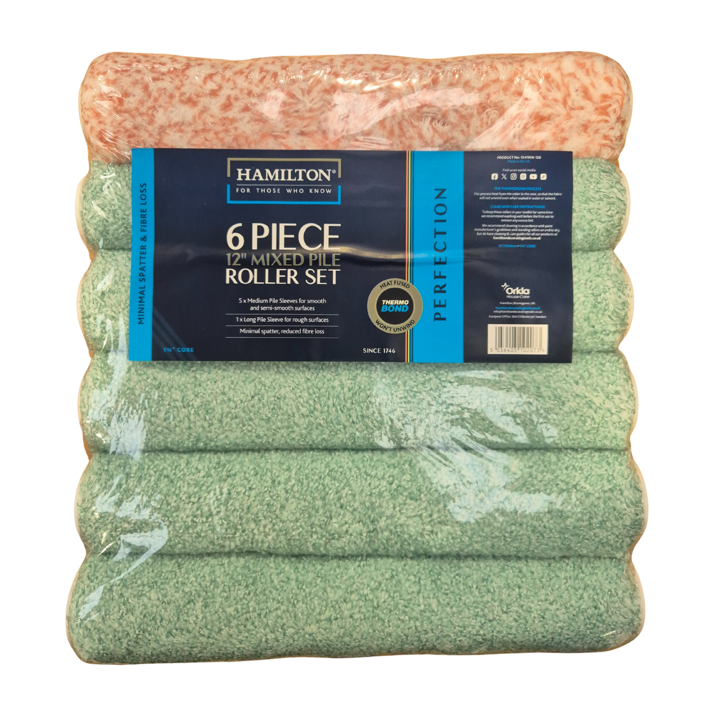 Hamilton Perfection Mixed Roller Set 12" - 6 Pack