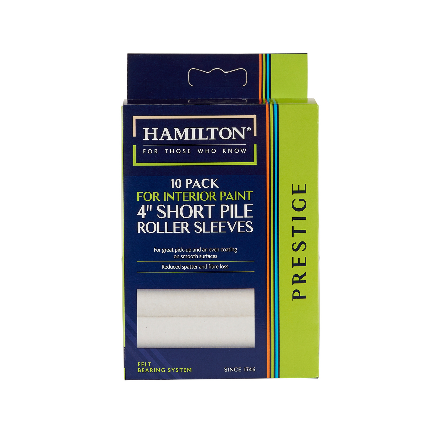 HAMILTON PRESTIGE MINI ROLLER SLEEVE SHORT PILE - FELT/MOHAIR 4" (10 PACK)