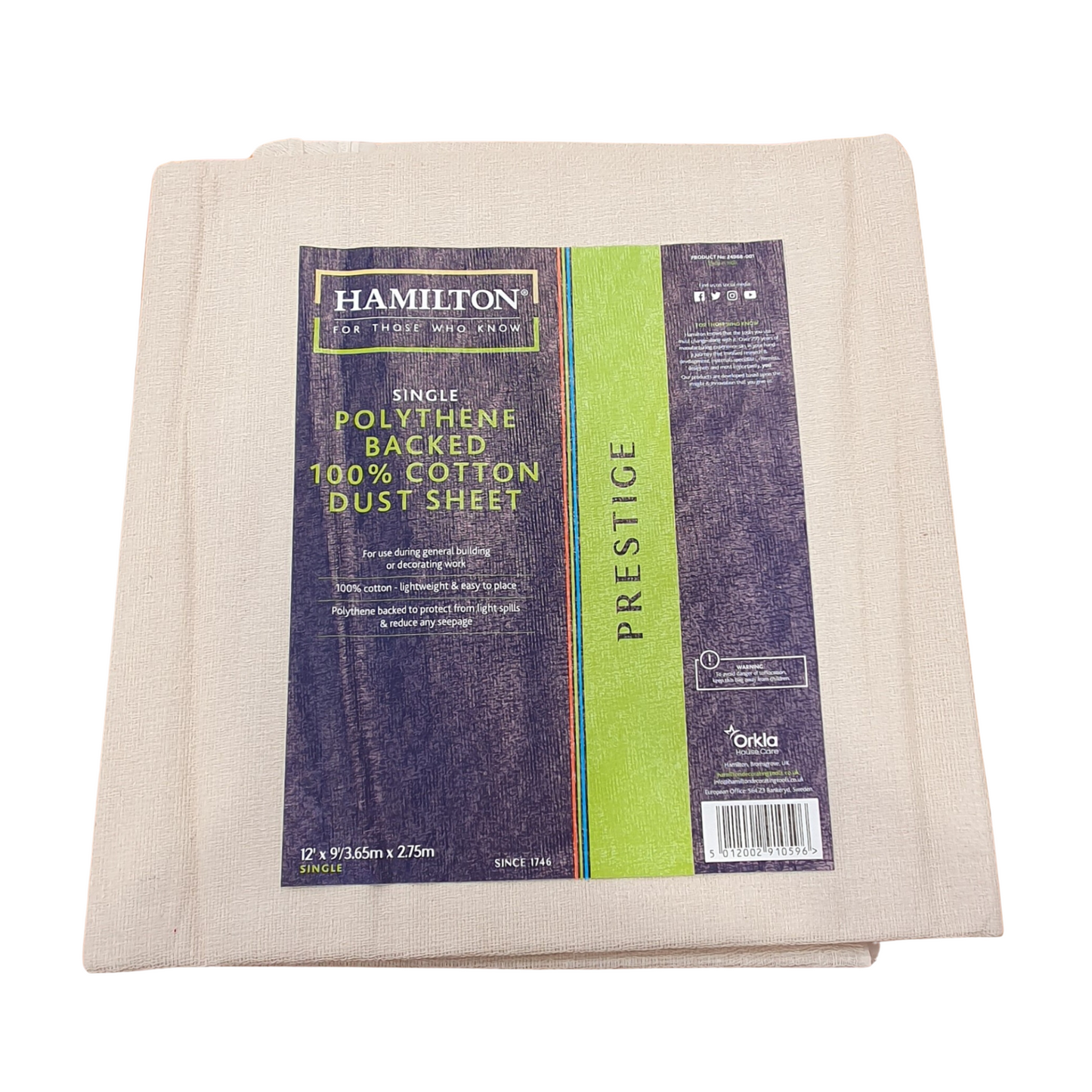 Hamilton Prestige Polythene Backed Dust Sheet 9 x 12 Feet