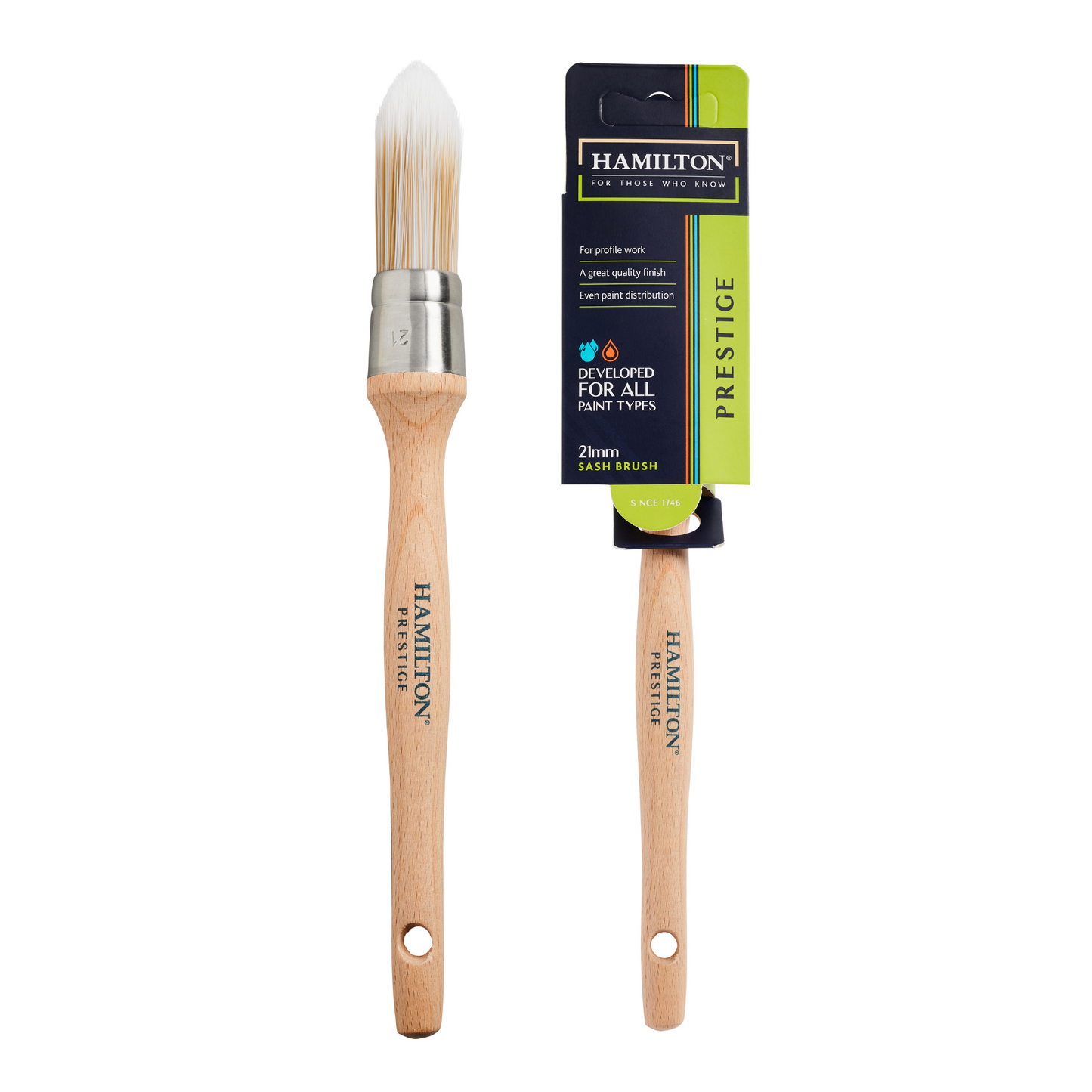 HAMILTON PRESTIGE SYNTHETIC SASH PAINT BRUSH 21MM