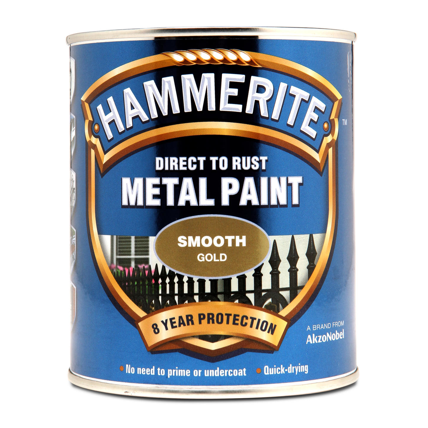 HAMMERITE DIRECT TO RUST SMOOTH METAL PAINT GLOSS GOLD