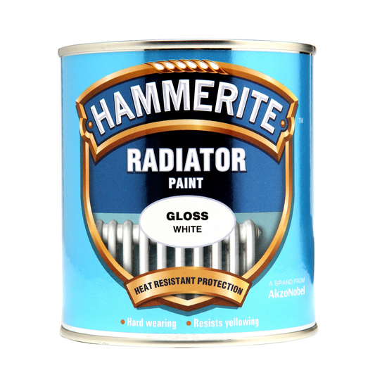 HAMMERITE RADIATOR ENAMEL PAINT GLOSS WHITE 500ML