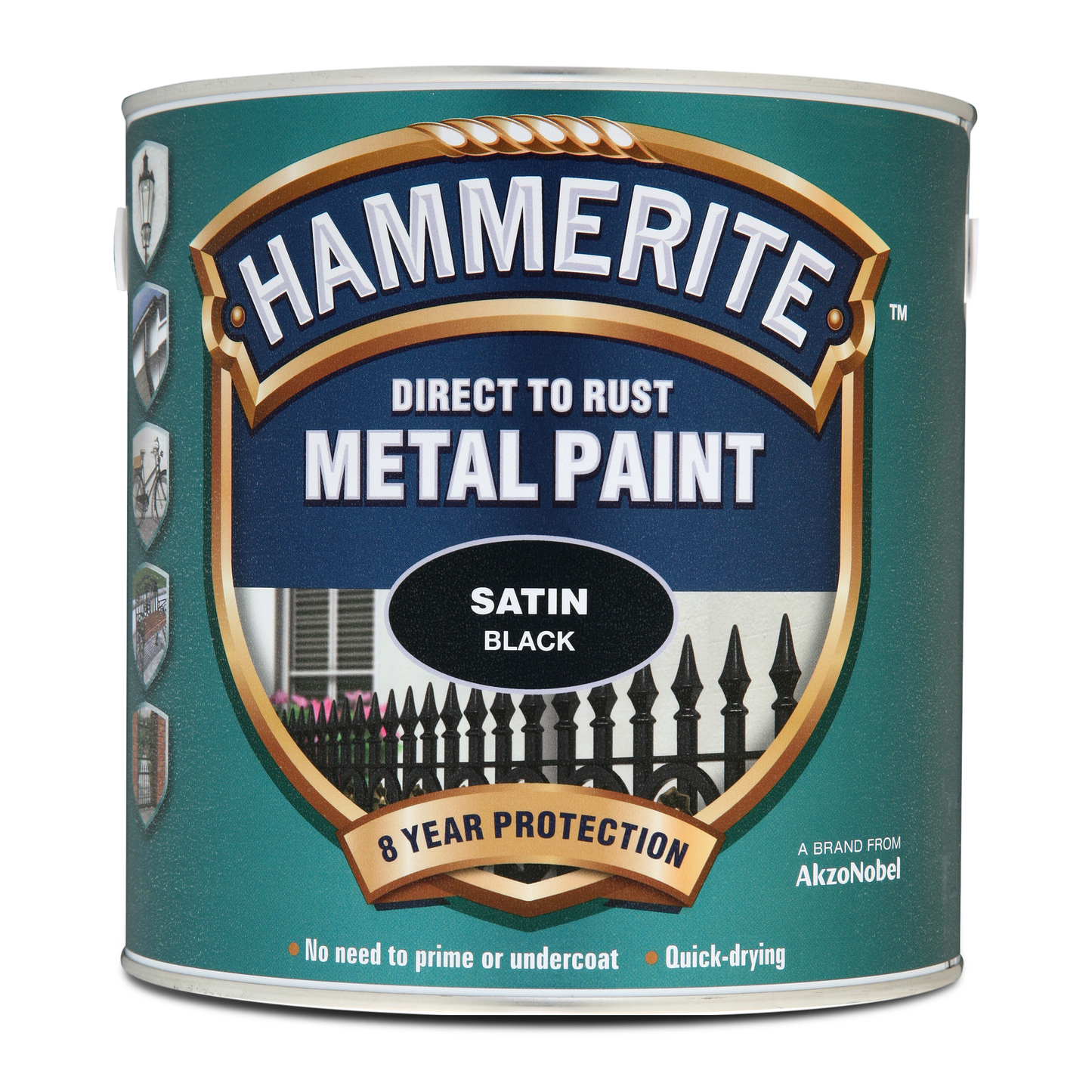 HAMMERITE DIRECT TO RUST SMOOTH METAL PAINT SATIN BLACK