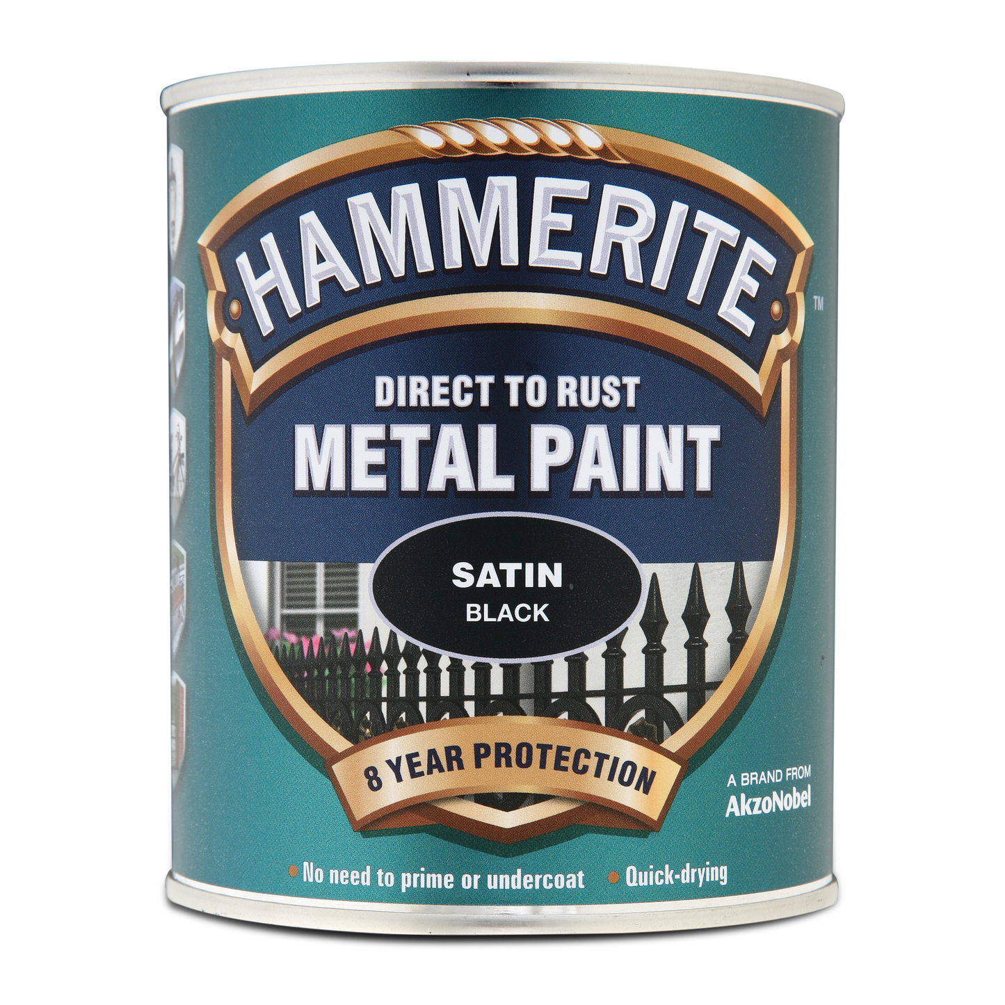 HAMMERITE DIRECT TO RUST SMOOTH METAL PAINT SATIN BLACK