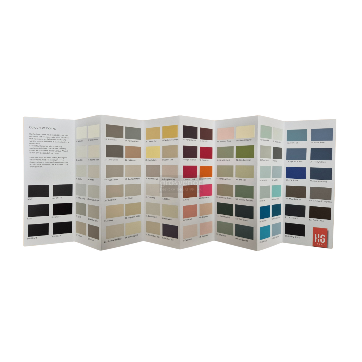 Hanford & Green Colour Card