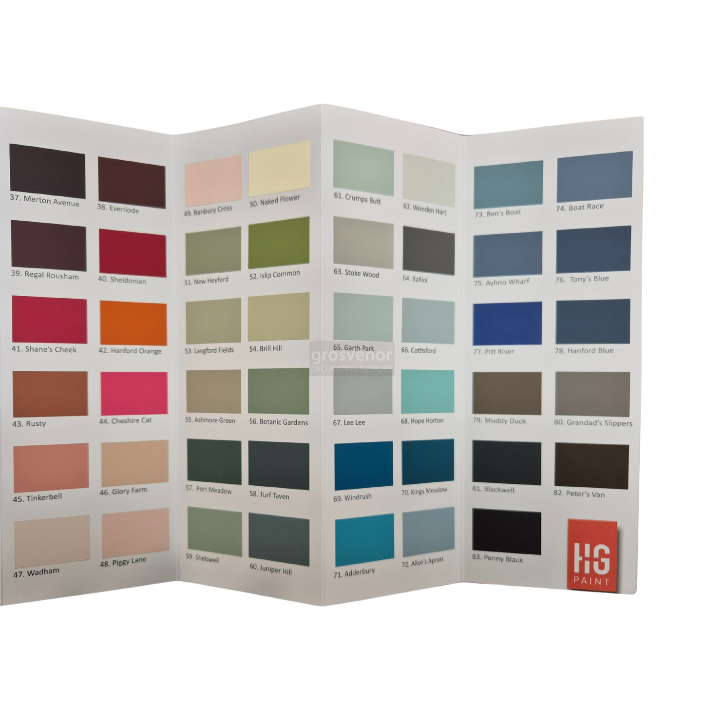 Hanford & Green Colour Card