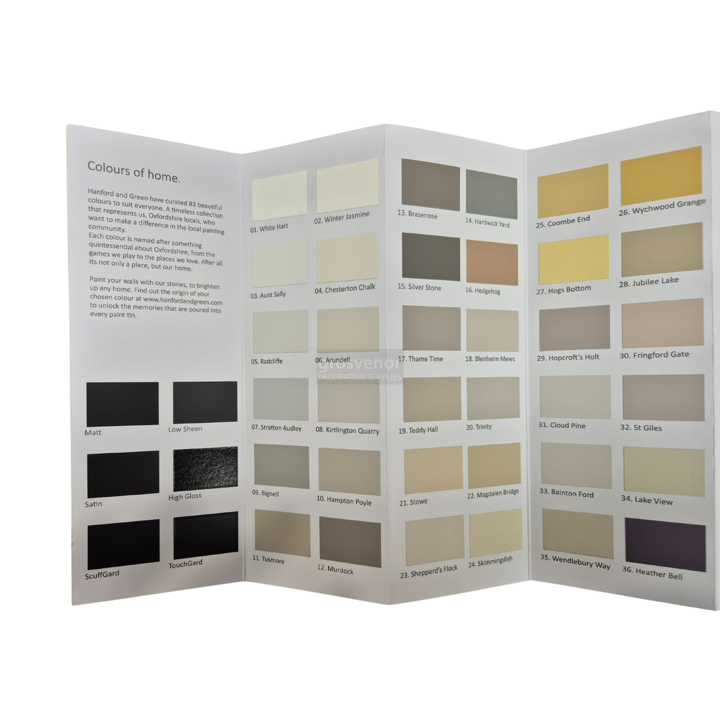 Hanford & Green Colour Card