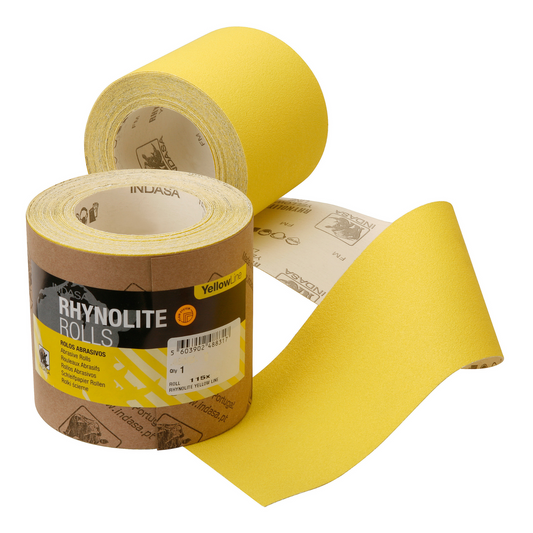 INDASA RHYNOLITE YELLOW LINE SANDPAPER 10 METRE ROLL (P60 - P120)