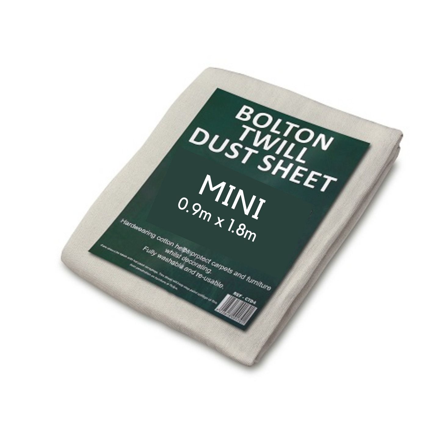 Bolton Twill Mini Dustsheet 0.9M X 1.8M (3' x 6')