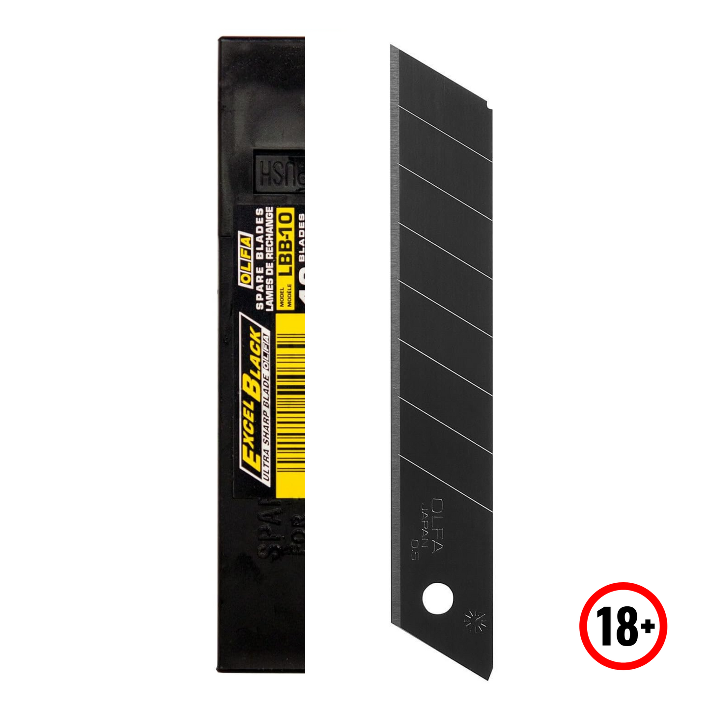 Olfa Excel Black Ultra-Sharp Snap Blades 18mm (LBB-10) - 10 Pack