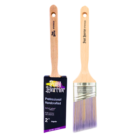 PAINT WARRIOR OVAL ANGLED LONG HANDLE PAINT BRUSH 2"