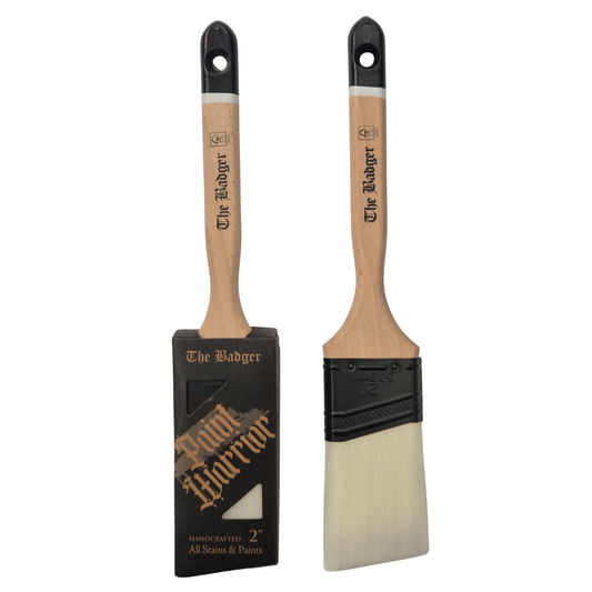 Paint Warrior Badger Long Handle Angle Sash Paint Brush 2"