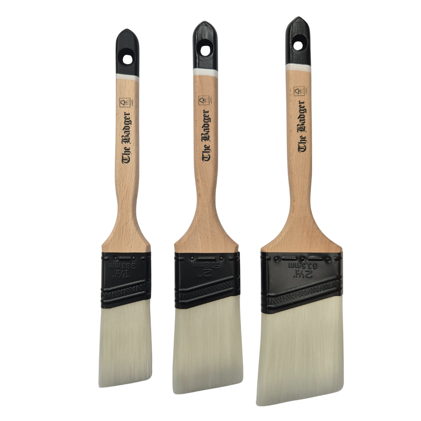 Paint Warrior Badger Long Handle Angle Sash Box Set - 3 Pack