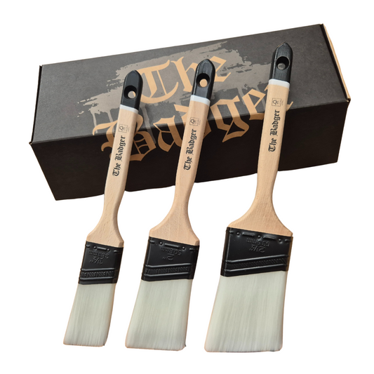 Paint Warrior Badger Long Handle Angle Sash Box Set - 3 Pack