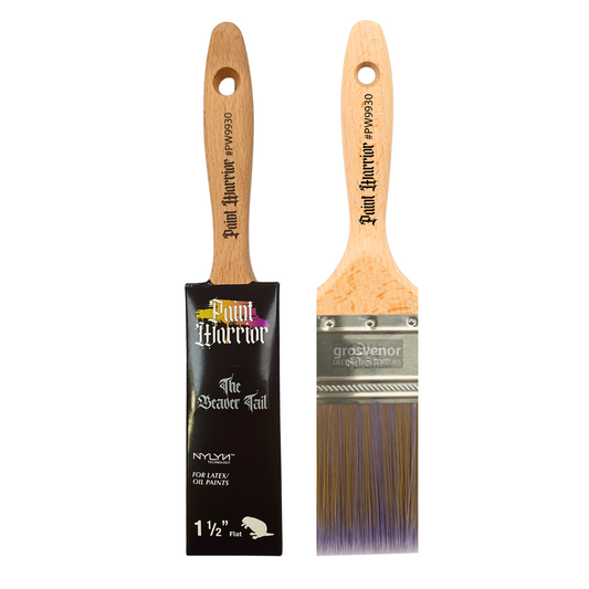 PAINT WARRIOR FLAT BEAVERTAIL PAINT BRUSH 1.5'