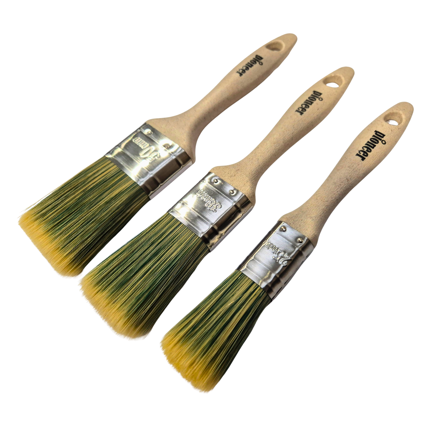 Pinceaux écologiques Pioneer Spirit Renaissance - Lot de 3 (2,5 cm, 3,8 cm, 5 cm)