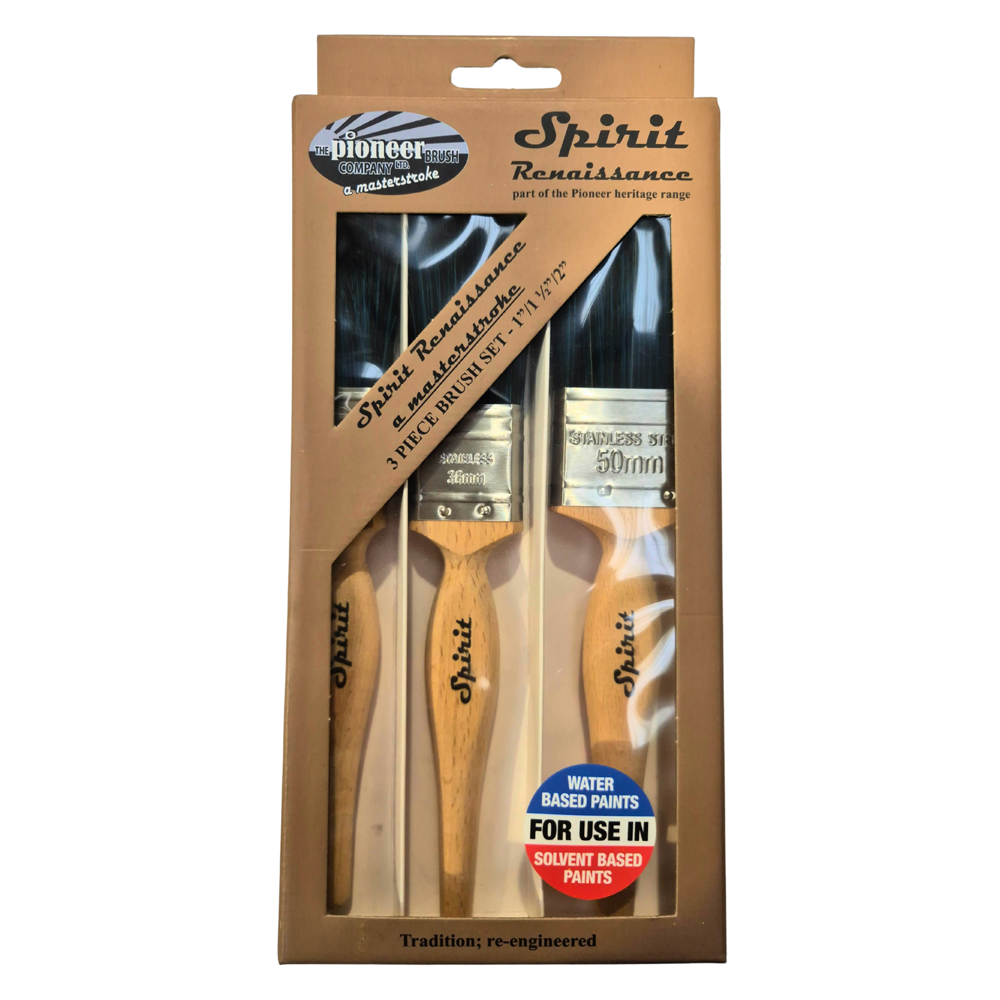 Pinceaux Pioneer Spirit Renaissance – Lot de 3 (2,5 cm, 3,8 cm, 5 cm)