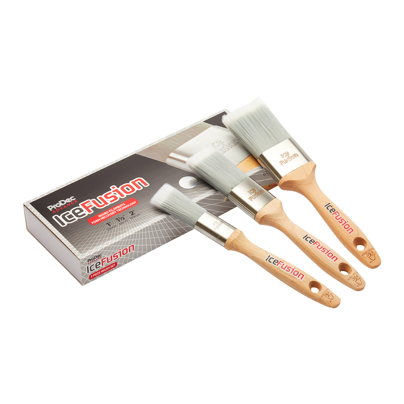 PRODEC ADVANCE ICE FUSION FLAT BRUSHES SET 3 PACK (1", 1.5", 2")