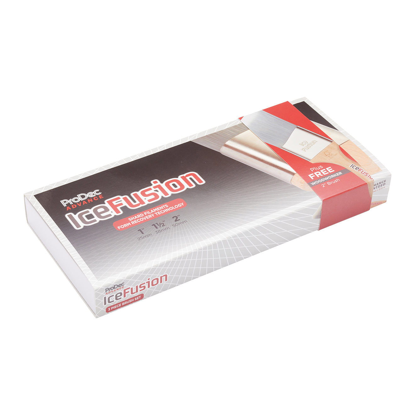 Prodec Advance Ice Fusion Flat Brushes Set 3 Pack + Free 2" Angled Stubby