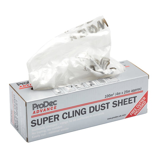 PRODEC ADVANCE SUPER CLING POLYTHENE DUST SHEET ROLL 25M X 4M