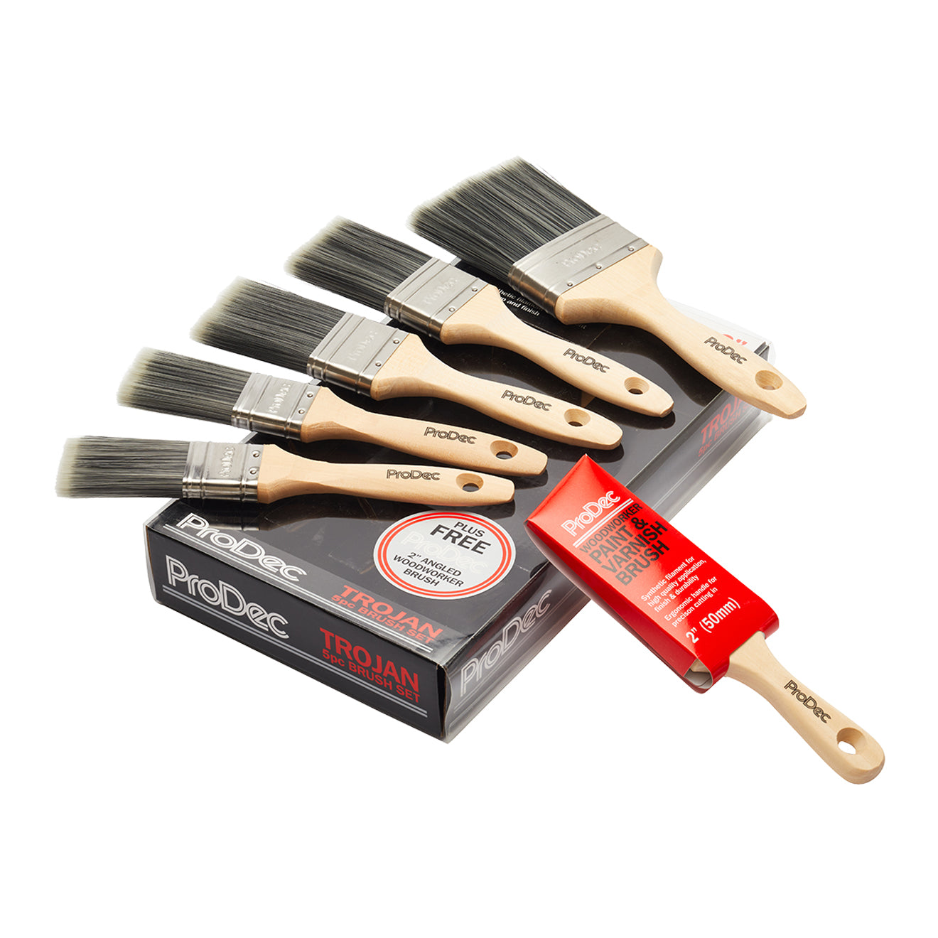 PRODEC TROJAN SYNTHETIC BRUSH SET 6 PIECE