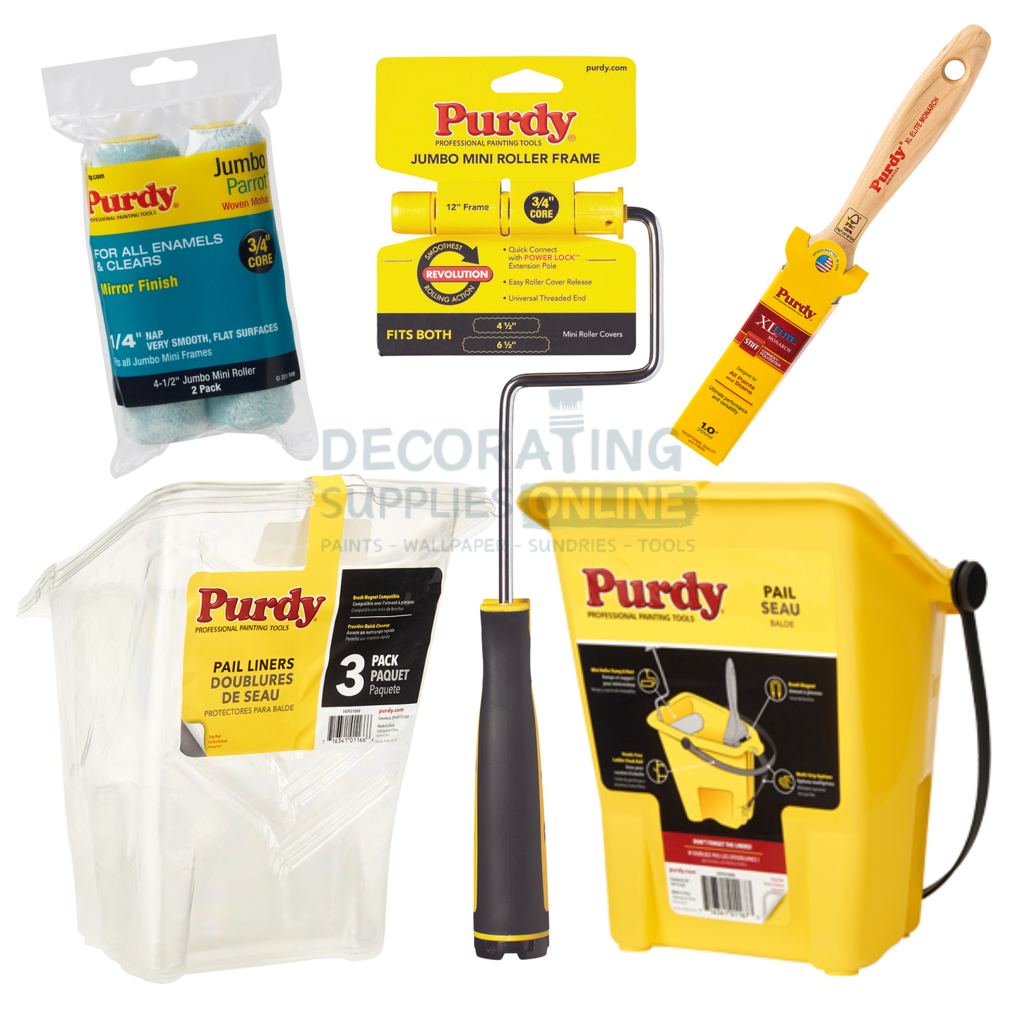 Purdy Parrot Jumbo Mini Roller & Pail Set - Bundle