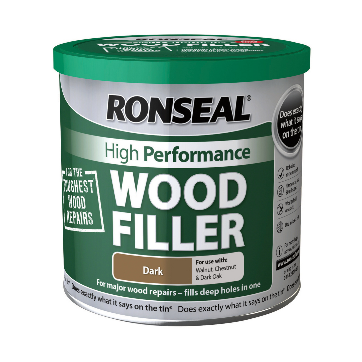 RONSEAL HIGH PERFORMANCE 2 PART WOOD FILLER DARK BROWN