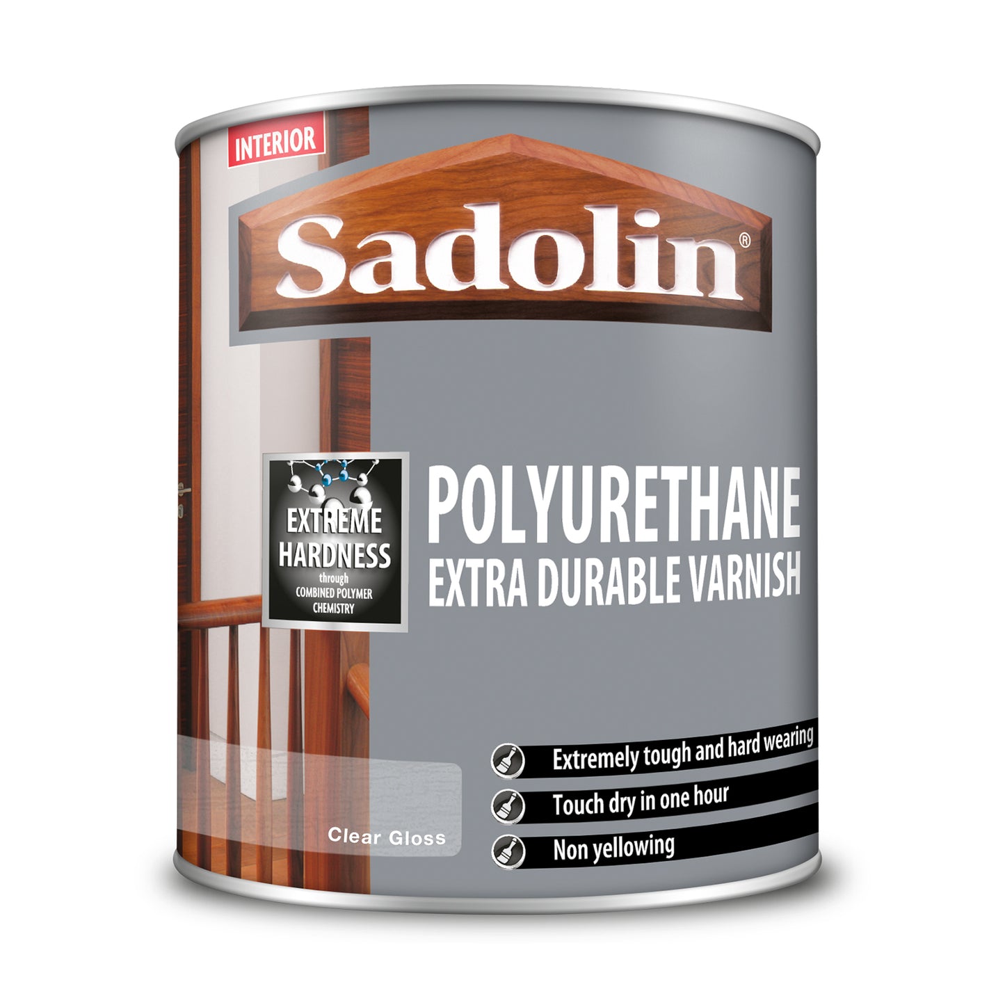 SADOLIN POLYURETHANE EXTRA DURABLE VARNISH CLEAR GLOSS (WATER-BASED)