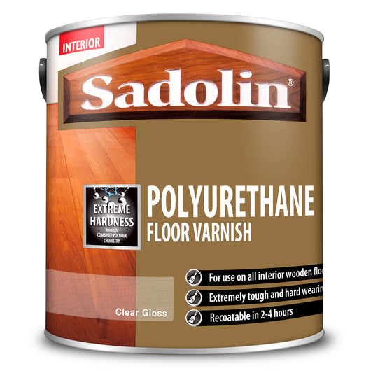 SADOLIN POLYURETHANE FLOOR VARNISH CLEAR GLOSS (WATER-BASED)