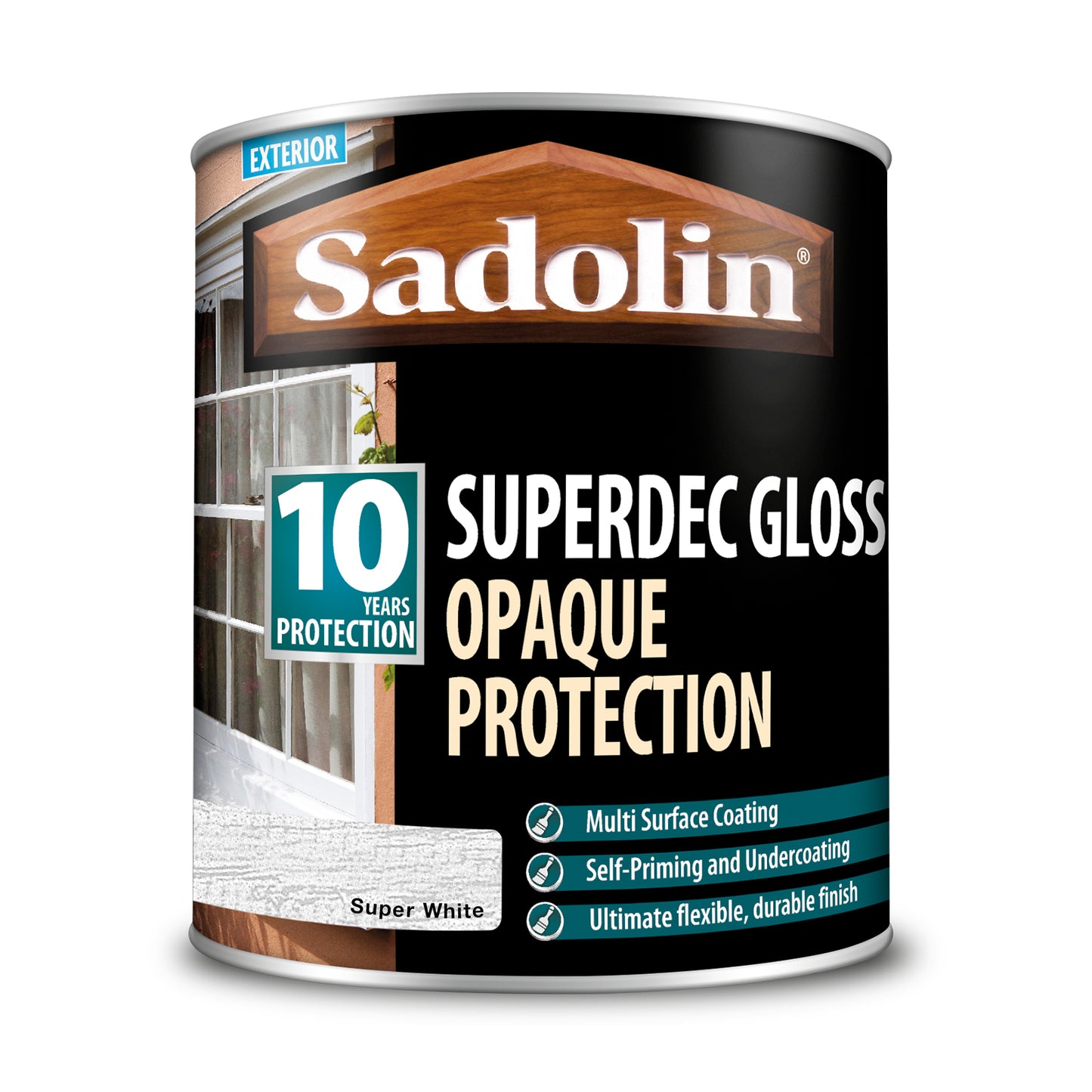 SADOLIN SUPERDEC OPAQUE MULTI SURFACE PAINT SUPER WHITE GLOSS (WATER-BASED)