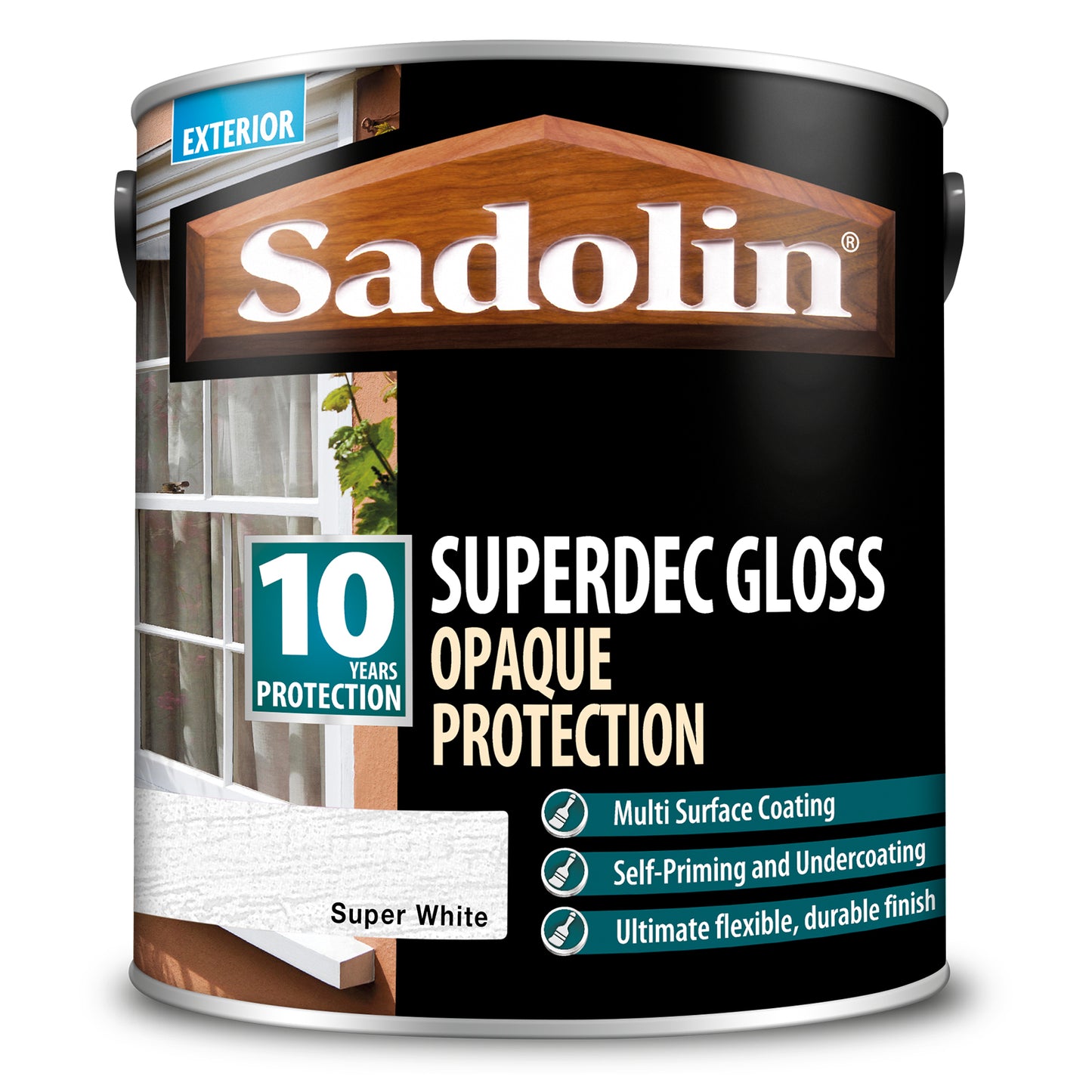 SADOLIN SUPERDEC OPAQUE MULTI SURFACE PAINT SUPER WHITE GLOSS (WATER-BASED)