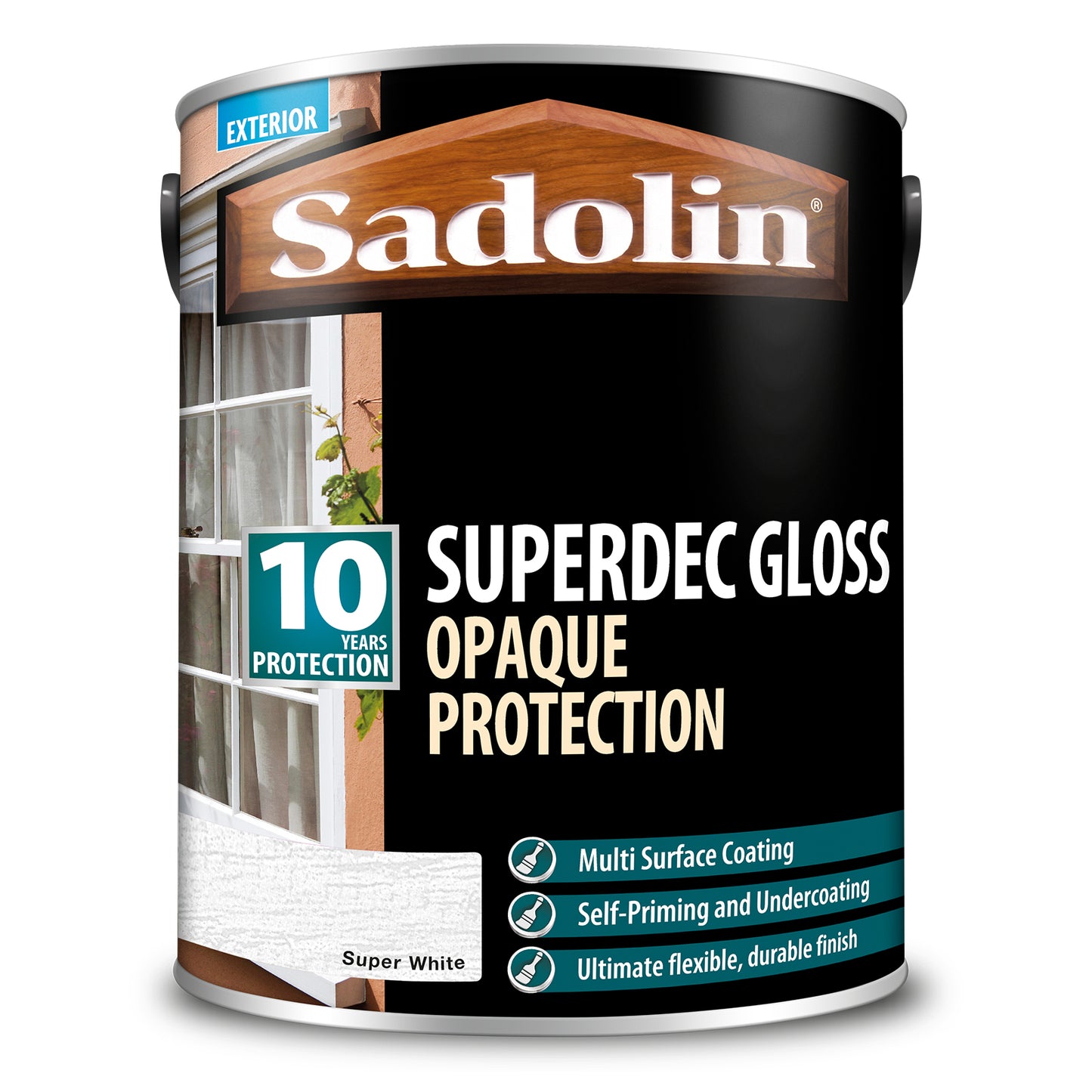 SADOLIN SUPERDEC OPAQUE MULTI SURFACE PAINT SUPER WHITE GLOSS (WATER-BASED)