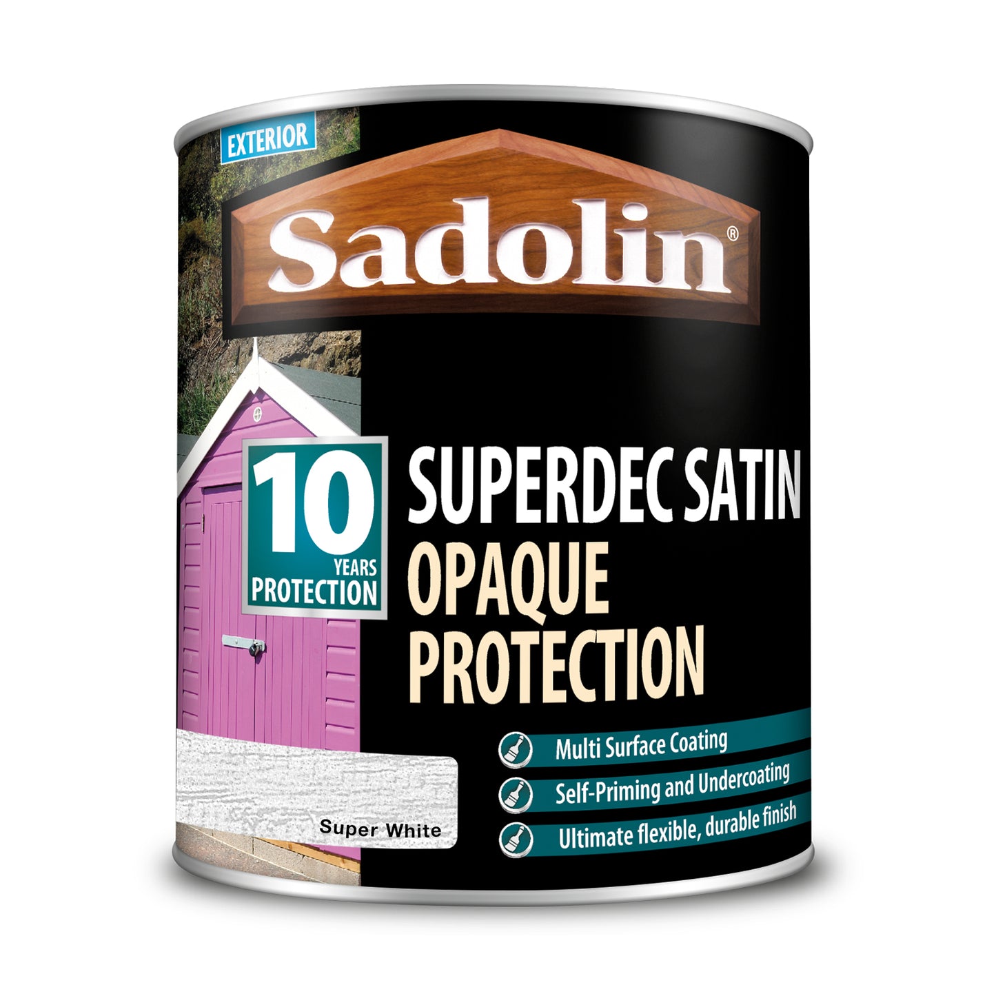 Sadolin Superdec Opaque Multi Surface Paint Super White Satin (Water-Based)