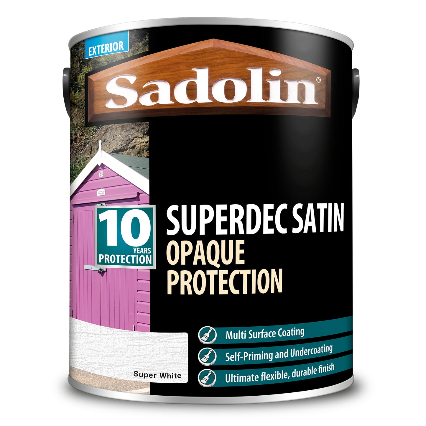 Sadolin Superdec Opaque Multi Surface Paint Super White Satin (Water-Based)