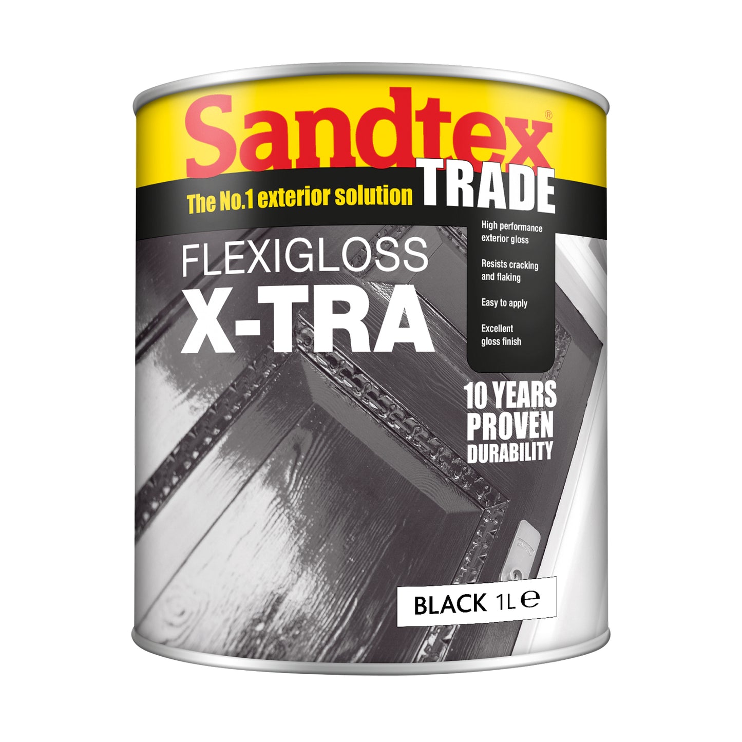 SANDTEX TRADE FLEXIGLOSS X-TRA EXTERIOR WOOD PAINT BLACK (OIL-BASED)