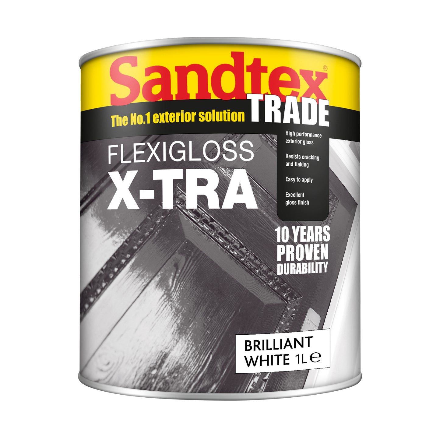 SANDTEX TRADE FLEXIGLOSS X-TRA EXTERIOR WOOD PAINT BRILLIANT WHITE (OIL-BASED)