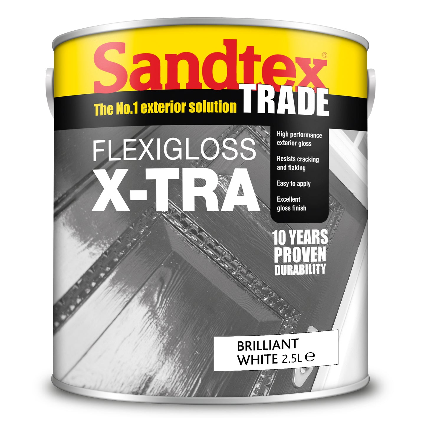 SANDTEX TRADE FLEXIGLOSS X-TRA EXTERIOR WOOD PAINT BRILLIANT WHITE (OIL-BASED)