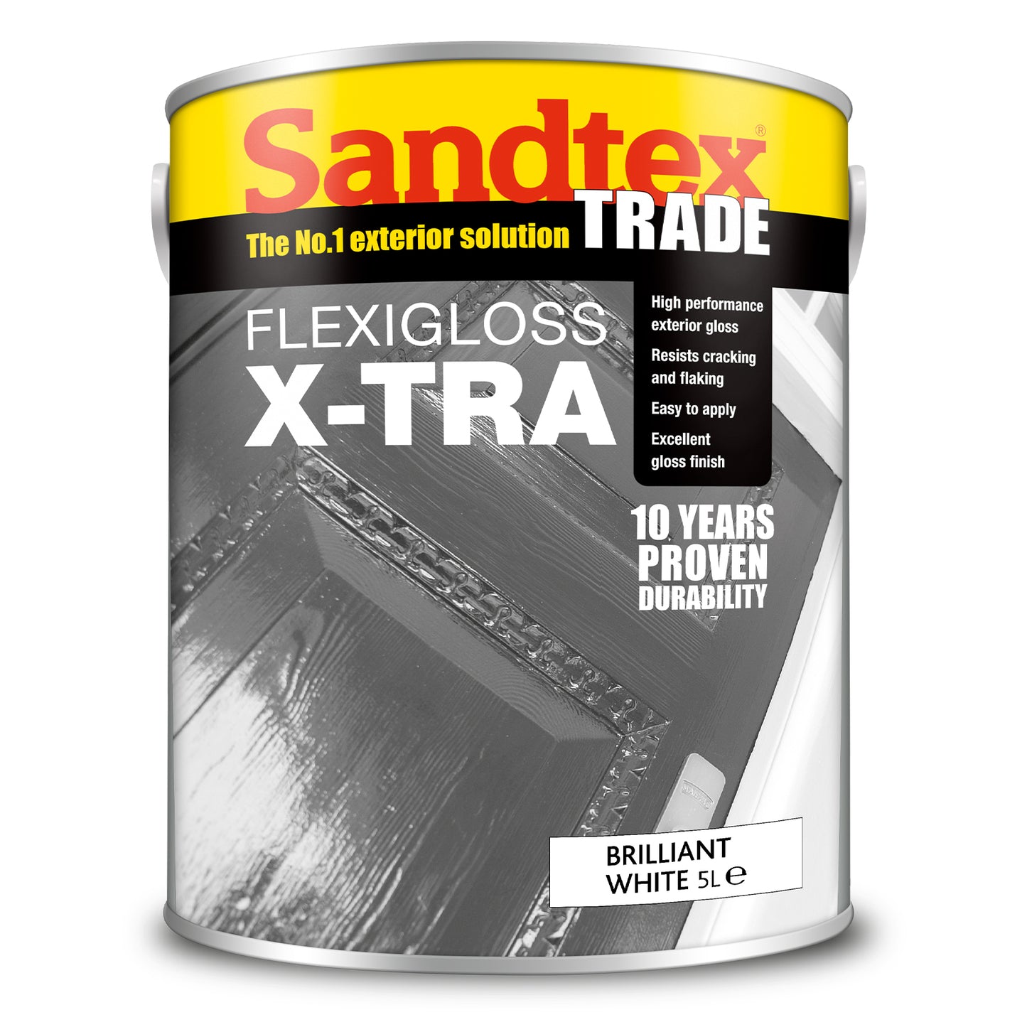 SANDTEX TRADE FLEXIGLOSS X-TRA EXTERIOR WOOD PAINT BRILLIANT WHITE (OIL-BASED)