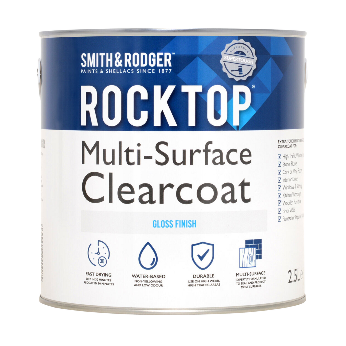 SMITH & RODGER ROCKTOP MULTI-SURFACE VARNISH CLEAR GLOSS