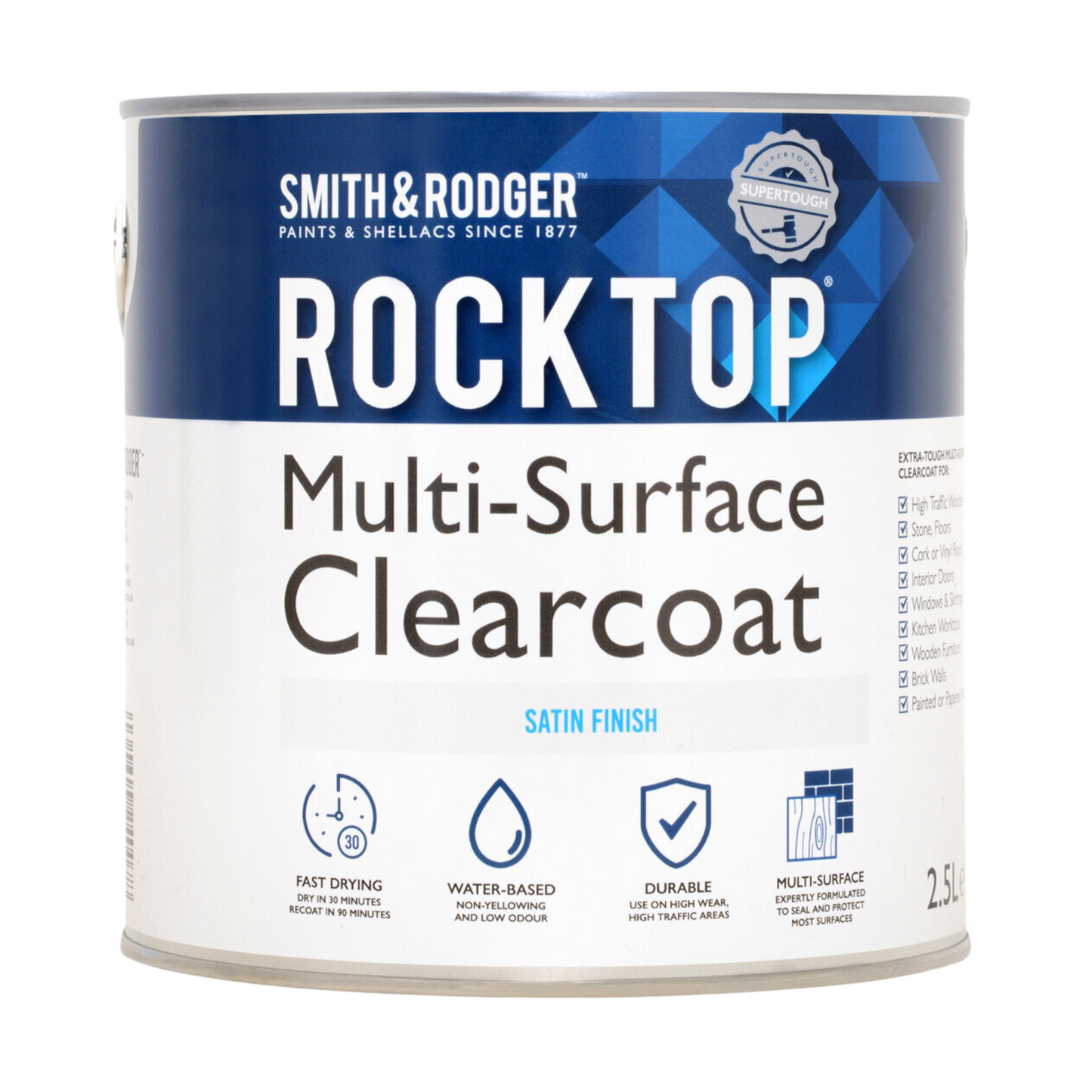 SMITH & RODGER ROCKTOP MULTI-SURFACE VARNISH CLEAR SATIN