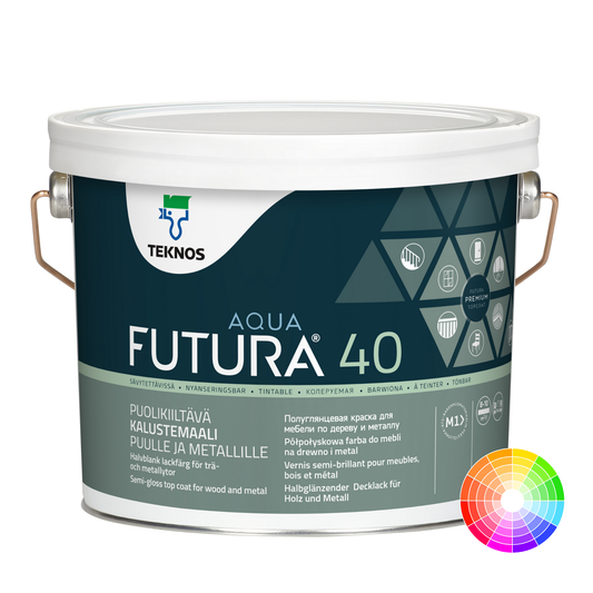 TEKNOS FUTURA AQUA 40 WOOD AND METAL PAINT SEMI-GLOSS (SATIN)