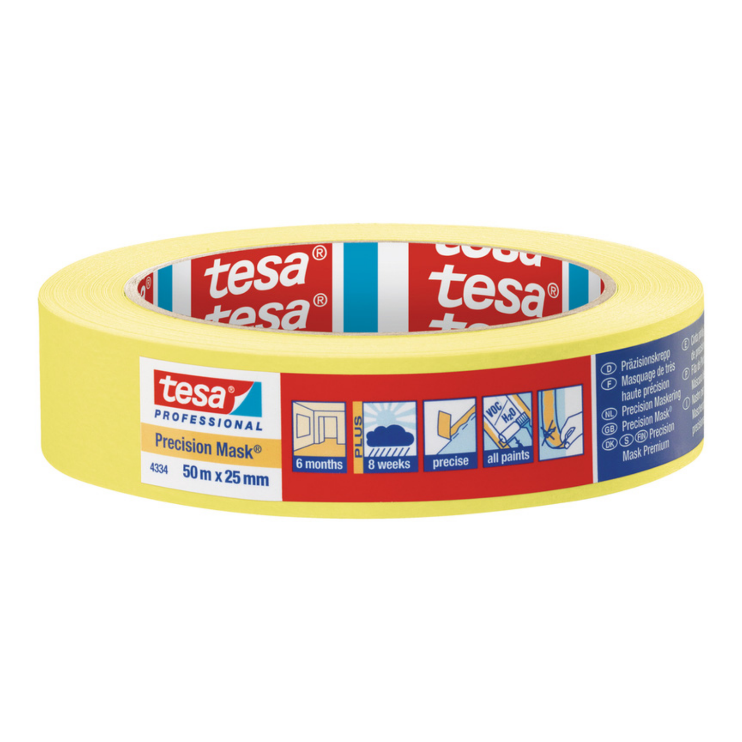 TESA 4334 PROFESSIONAL PRECISION MASKING TAPE YELLOW