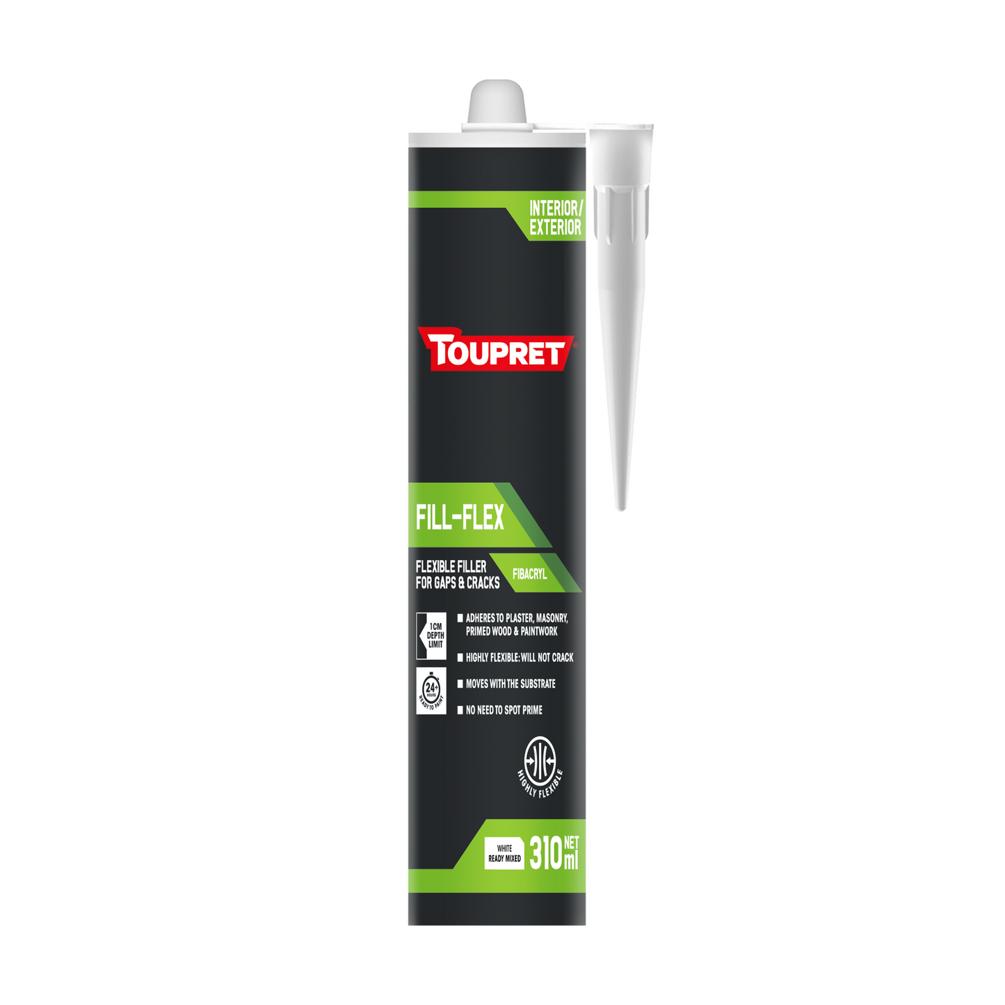 Toupret Fill-Flex Flexible Filler White 310ml Cartridge (Interior/Exterior)