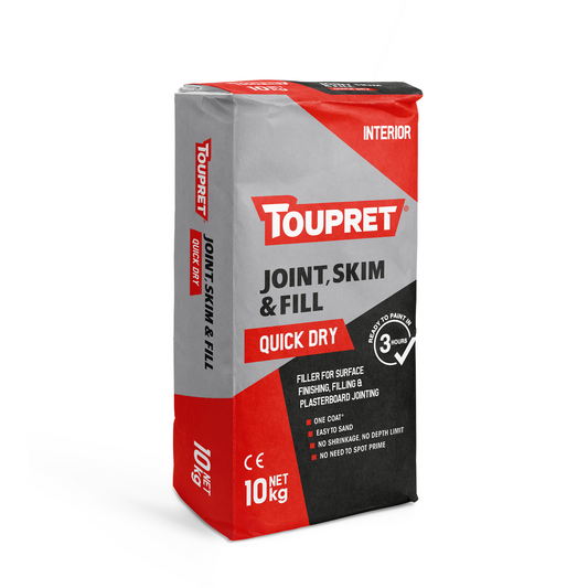 TOUPRET JOINT, SKIM & FILL QUICK DRY PLASTER FILLER WHITE (INTERIOR)